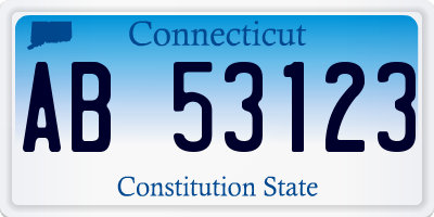 CT license plate AB53123