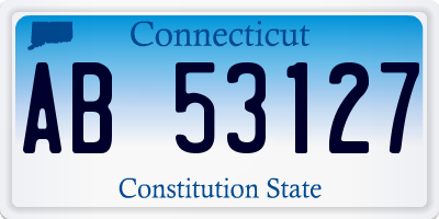 CT license plate AB53127