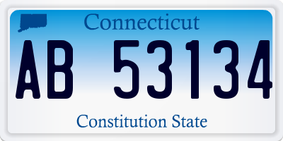 CT license plate AB53134