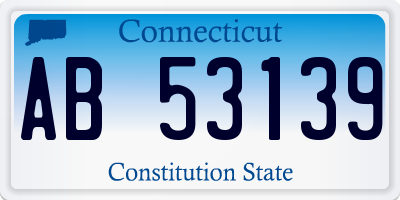 CT license plate AB53139