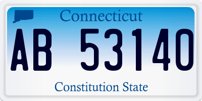 CT license plate AB53140