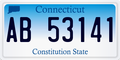 CT license plate AB53141