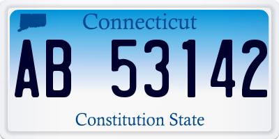 CT license plate AB53142