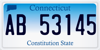 CT license plate AB53145