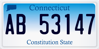 CT license plate AB53147