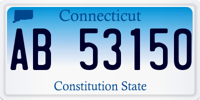 CT license plate AB53150