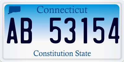 CT license plate AB53154