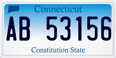 CT license plate AB53156