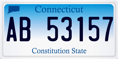 CT license plate AB53157