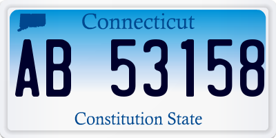 CT license plate AB53158