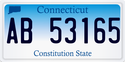 CT license plate AB53165