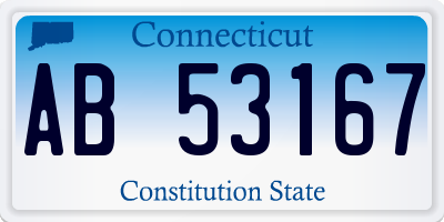 CT license plate AB53167