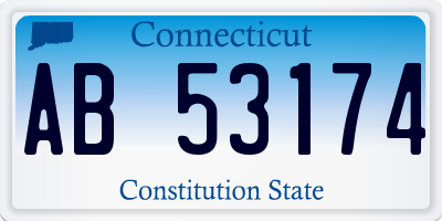 CT license plate AB53174