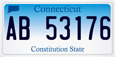 CT license plate AB53176