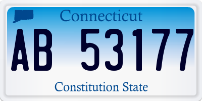 CT license plate AB53177