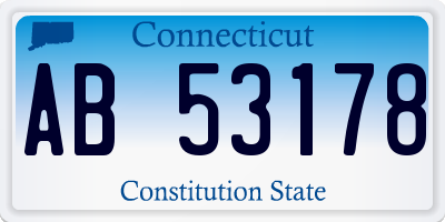 CT license plate AB53178