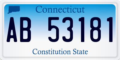 CT license plate AB53181