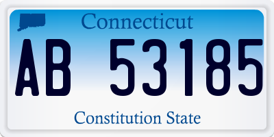 CT license plate AB53185