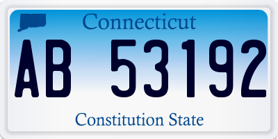 CT license plate AB53192