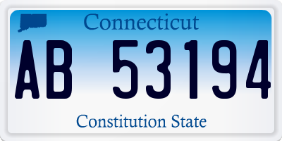 CT license plate AB53194