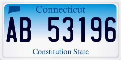 CT license plate AB53196