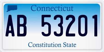 CT license plate AB53201