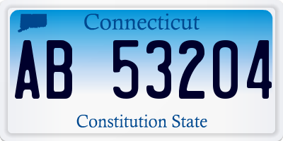 CT license plate AB53204