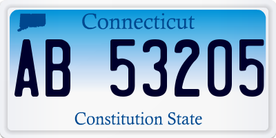 CT license plate AB53205