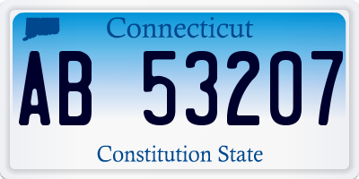 CT license plate AB53207