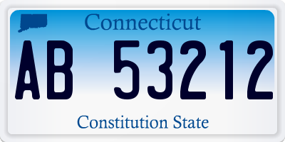 CT license plate AB53212