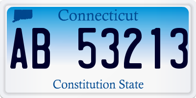 CT license plate AB53213