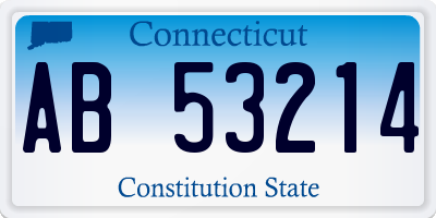 CT license plate AB53214