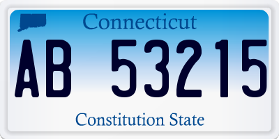 CT license plate AB53215