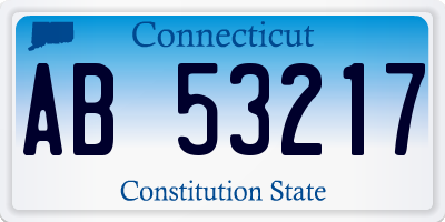 CT license plate AB53217