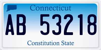 CT license plate AB53218