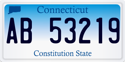 CT license plate AB53219