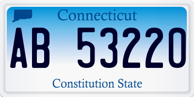 CT license plate AB53220