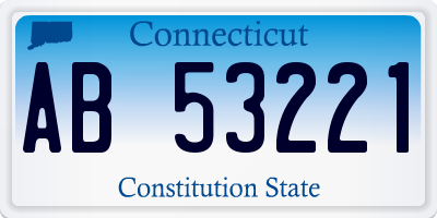 CT license plate AB53221