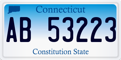 CT license plate AB53223