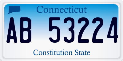 CT license plate AB53224