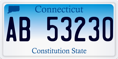 CT license plate AB53230