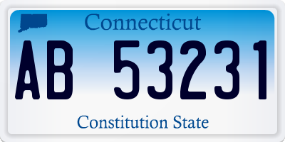 CT license plate AB53231