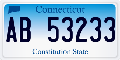 CT license plate AB53233