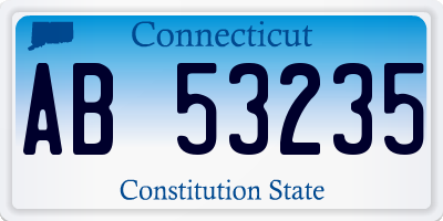 CT license plate AB53235