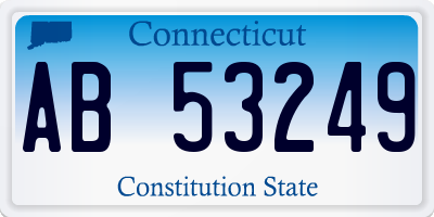 CT license plate AB53249