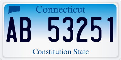 CT license plate AB53251