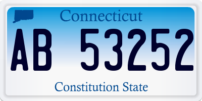 CT license plate AB53252