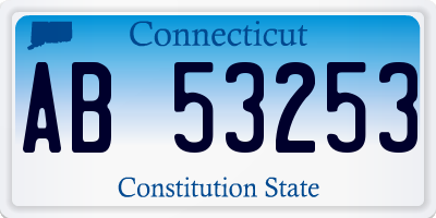 CT license plate AB53253