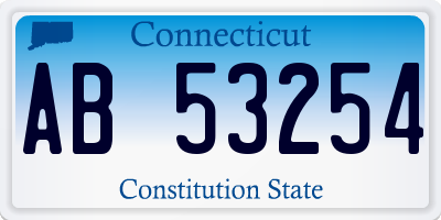 CT license plate AB53254