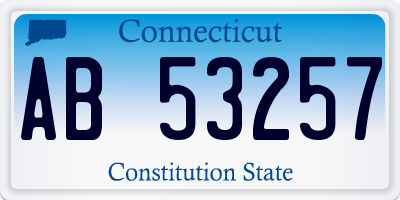 CT license plate AB53257